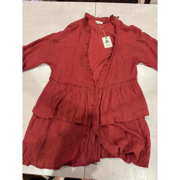 NWT Easle Los Angeles Rust Cardigan Boho Bohemian Cottagecore Soft Girl - Picture 1 of 6